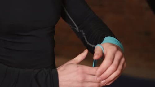 Wrapping Bandage Around Wrist for Exercise