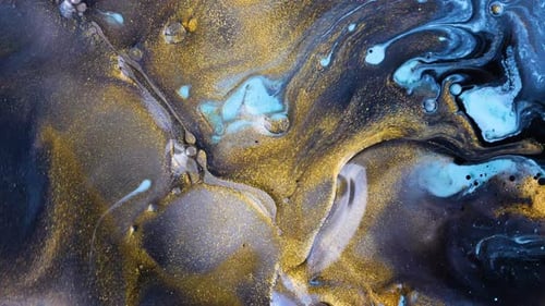 Abstract Acrylic Paint Spread Blast Explode Galaxy. Bright colored bubbles sparkling.