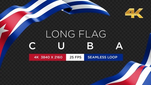 Animated Waving Cuban Flag Graphic Elements
