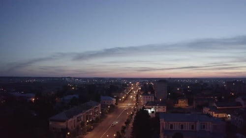 Night Streets City Berdichev, Ukraine