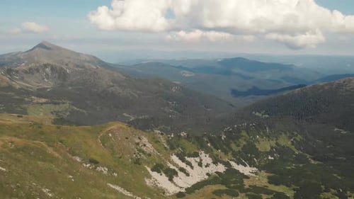 Majestic Mountain Range Aerial View