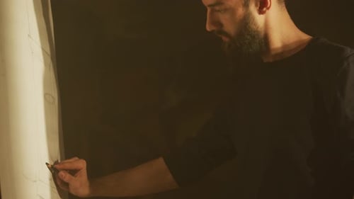 Zeichner bei der Arbeit