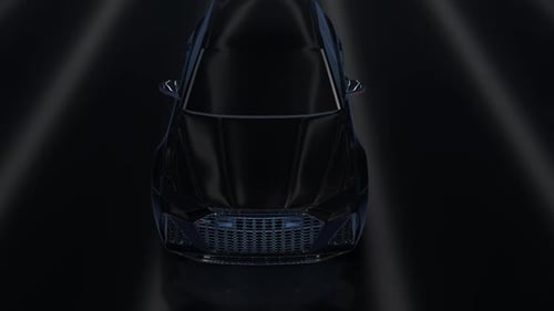Futuristic Black Sports Car Reveal Animation