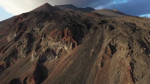 Scenic landscape of mountains on sunny day