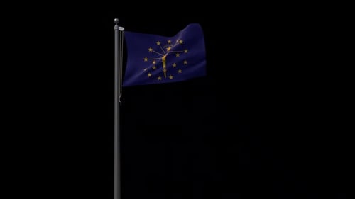 Realistic Indiana State Flag Waving Animation Loop