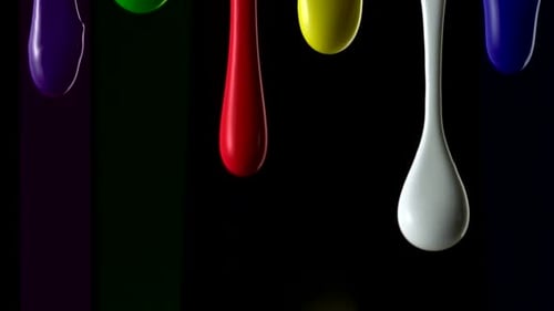 Paint dripping in th air, Slow Motion