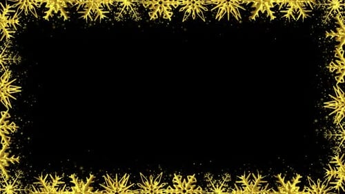 Golden Snowflake Border Frame for Winter Holiday Celebrations