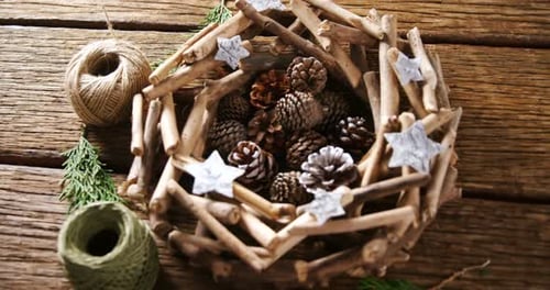 Rustic Christmas Wreath with Twine and Foliage