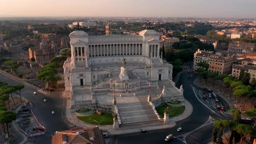 Vista aérea de Vittoriano, famoso marco em Roma, Itália