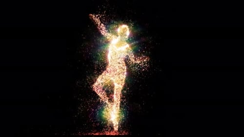Sparkling Particle Human Figure Dance Animation