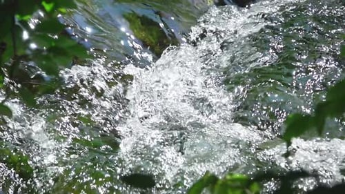 River Stream Boils in the Sunlight