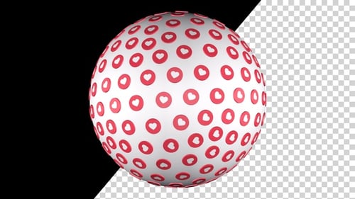 Social Media Love Reaction Sphere Animation