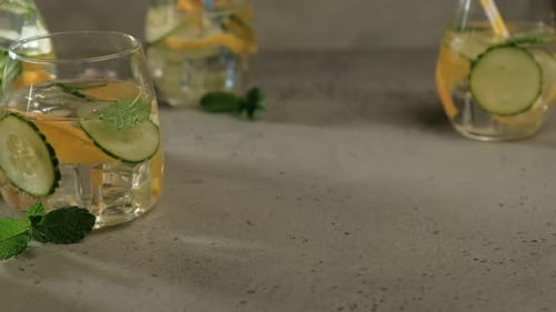 Refreshing Citrus Drink with Cucumber and Mint