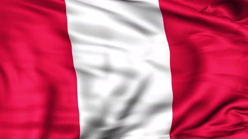 Realistic Waving Peru Flag Animation Loop
