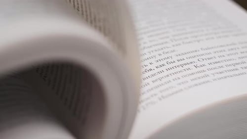 Close Up of Pages Turning in Book