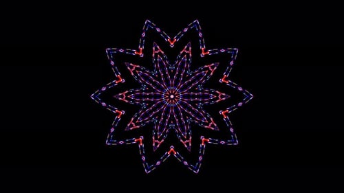 Animated Neon Geometric Mandala Loop Background