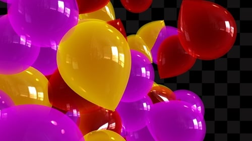 Colorful Glossy Balloons Transition and Overlay Pack