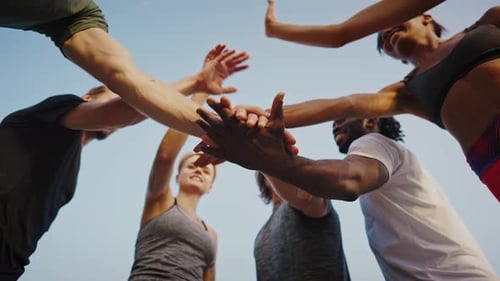 Group of Friends Celebrating Success Together