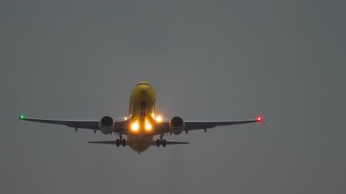 Airplane Flight Early Morning