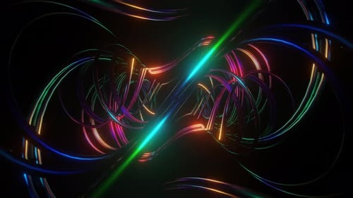 Waving Lines Rotaiting Multicolor Psychedelic Hypnotic VJ Seamless Loop