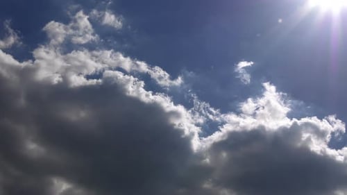 Dramatic Clouds Time Lapse in Blue Sky