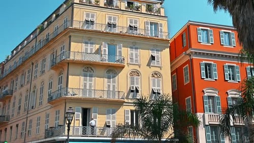 Residential buildings made in traditional style in Nice, France