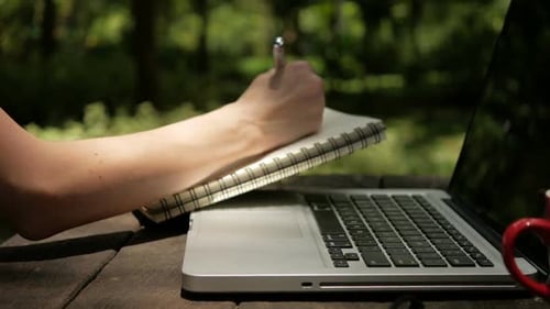 Designer Search And Writing Idea On Computer