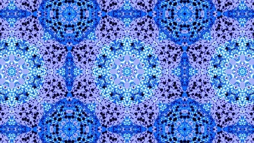 Beautiful Blue Mandala Pattern Kaleidoscope Animation,