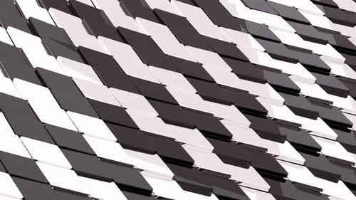 Abstrait géométrique noir et blanc avec animation de diamants losanges 4k