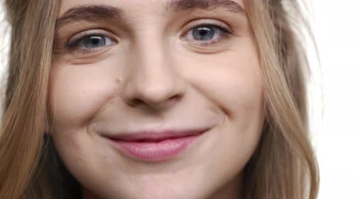 Smiling Woman Face Close-Up