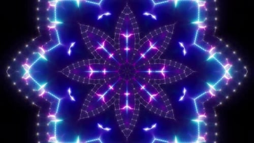 Blinking Lights Neon Kaleidoscope Loop 4K 05