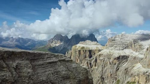 Amazing Aerial View From Piz Boe Mountain in Italian Dolomites