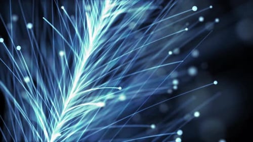 Blue Line and dot moving on black backgrounds Abstract background concept