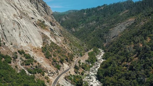 River & Road In The Valley