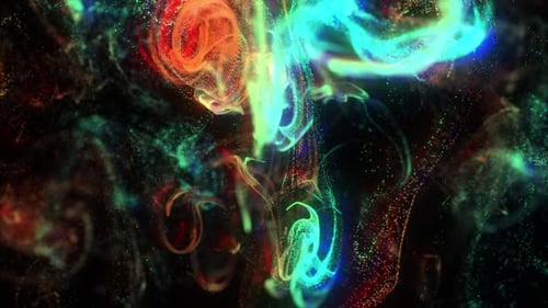 Colorful Fluid Abstract Particle Motion Background