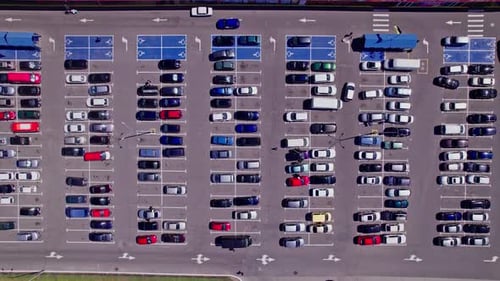 Parking Near the Store View From the Drone