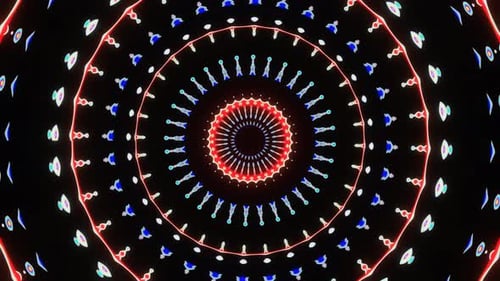 Glowing Abstract Kaleidoscope Loop Background