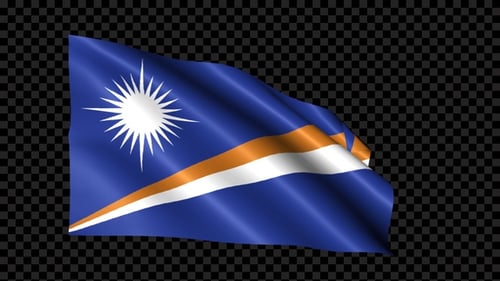 Waving Flag of Marshall Islands with Alpha Channel