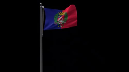 Waving Sao Paulo State Flag on Alpha Channel