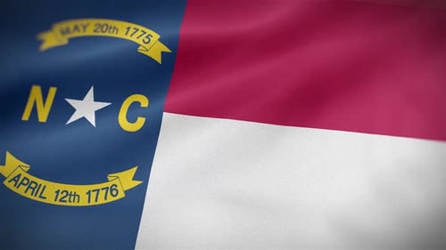 North Carolina State Flag Waving Animation