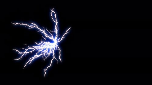 Dynamic Electric Lightning Burst Energy Animation