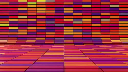 Vibrant Geometric Tiled Wall and Floor Animation