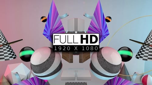 Dynamic 3D Geometric Shapes Abstract Rotating Background