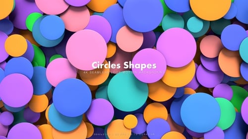 Dynamic Colorful Geometric Circles Abstract Motion Background