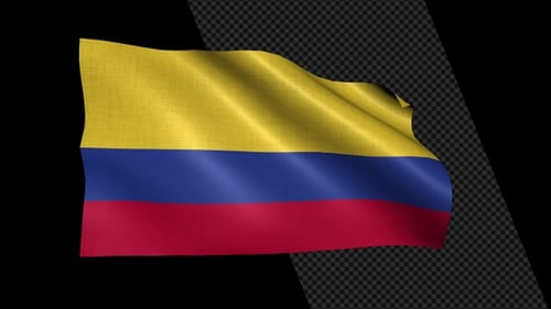 Realistic Waving Colombia Flag Animation