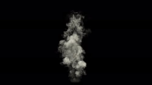 Realistic Smoke Plume Rising Animated VFX Element