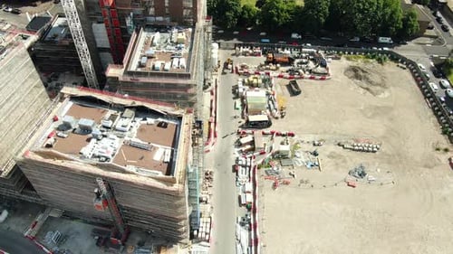 Vista superior de un hermoso sitio de construcción en Londres
