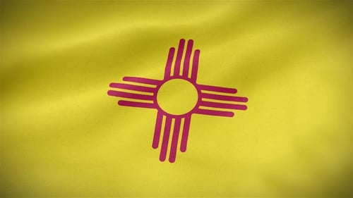 Realistic Waving New Mexico State Flag Animation