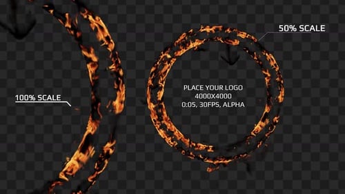 Rw - Fire Collection - Burning Circle (4) - 4000x4000,30fps, Alpha Channel, In - Out Animation