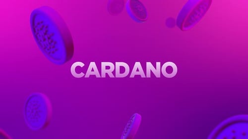 Bucle de fondo de monedas cayendo criptomonedas Cardano